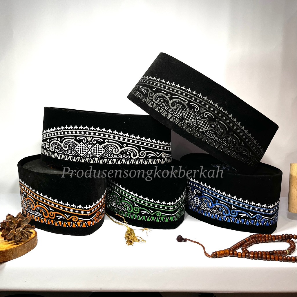 Songkok Peci Songkok blusdru tinggi Normal (9 cm) + Ada Dus Setiap Peci batik kupat batik emas batik perak batik biru batik hijau batik hitam promo harga grosir