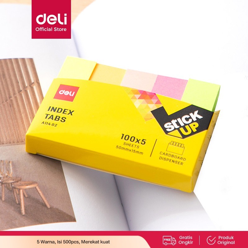 Jual TBMO Deli EA11402 Memo Indeks - Paper Index Tabs 50×12mm 5× ...