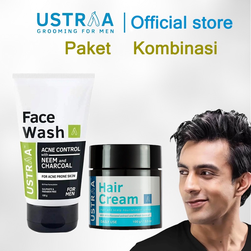 Jual Ustraa Face Wash Neem&Ustraa Hair Cream Daily Use 100gr-Perawatan ...