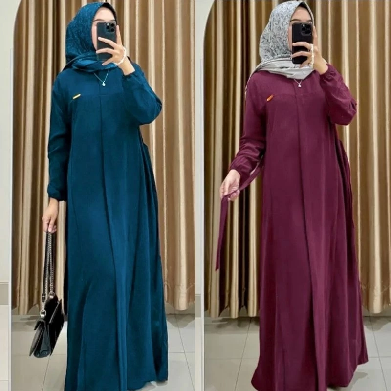 Gamis Lebaran 2025 Abaya Elsira Crinkle Premium