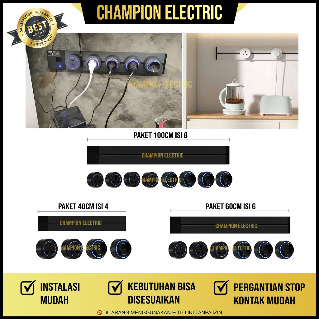 Jual Paket Hemat Stop Kontak Tembok Track Socket Soket Track Daya Dapur ...