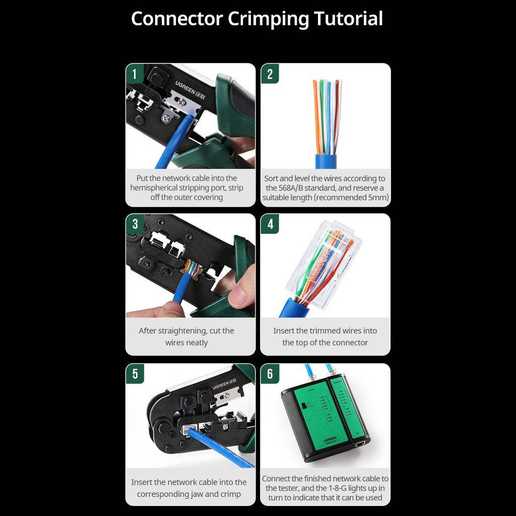 Jual UGREEN Tang Crimping Tool RJ45 RJ11 LAN Network Tank Criming Tang ...