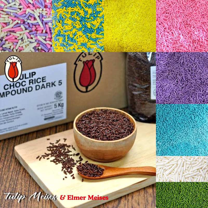 Jual 100GR TULIP MESES ORIGINAL | CHOCO RICE DARK COMPOUND | RAINBOW ...