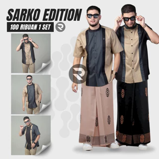 Rifina Promo 100Ribu Set Sarung Dan Baju Koko Muslim Pria Lengan Pendek Sudah Dapat Satu Paket Sarung Dan Koko