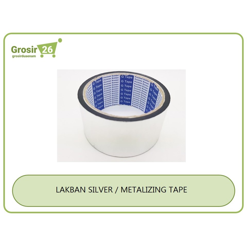 Jual (1 pcs) lakban silver / isolasi ac / metalizing / duct tape chrome ...