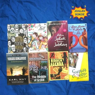 BUKU NOVEL ORIGINAL NOVEL FIKSI / NOVEL ROMANCE/ NOVEL REMAJA / NOVEL MUKA MARKET PLACE BOY / NOVEL AS FALL / NOVEL AKU JALAK BUKAN JABLA/NOVEL DUA MASA DI MATA FE/NOVEL VERSUS COMANCHE/NOVEL THE MIRACLE OF GRACE/NOVEL HIDDEN AGENDA/NOVEL COSPLAY COUPLE