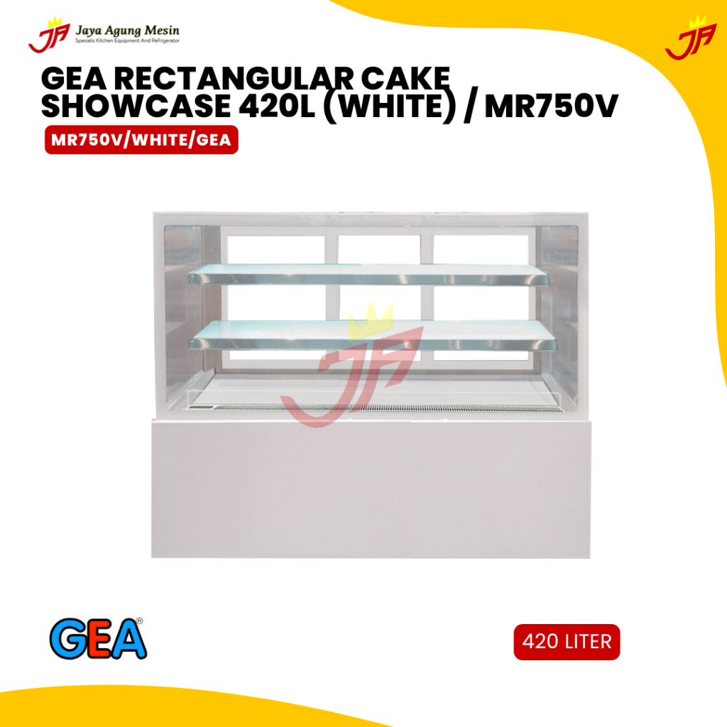Jual GEA RECTANGULAR CAKE SHOWCASE 420L (WHITE) / MR750V | Shopee Indonesia