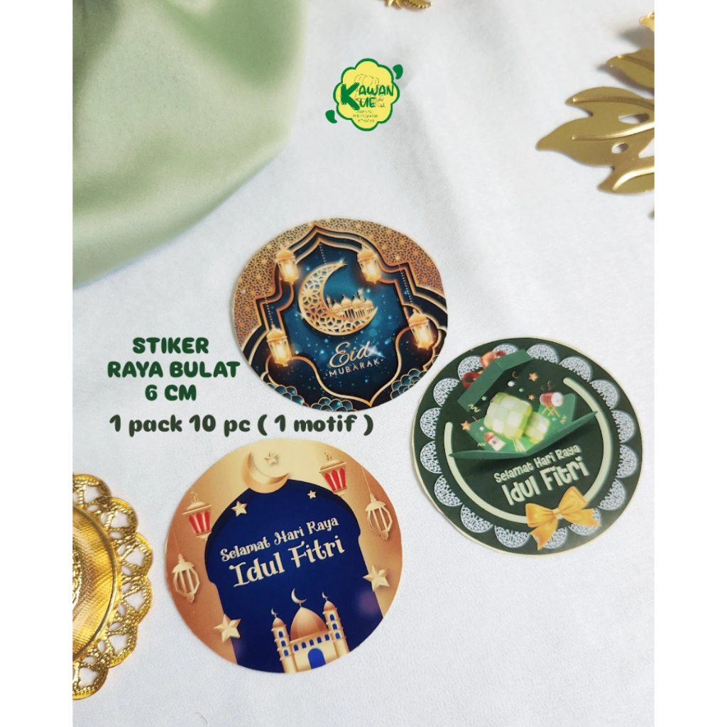 Jual STIKER BULAT IDUL FITRI 6 CM / STIKER BULAT RAYA ISI 10 PC ...