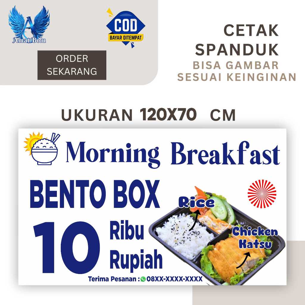 Jual Cetak Spanduk Banner BENTO BOX RP.10.000 Costom Desain | Shopee ...
