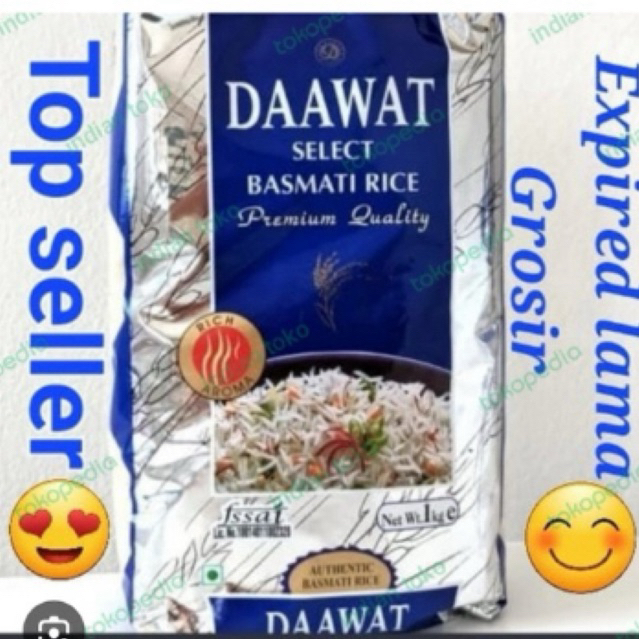 Jual DAAWAT SELECT BASMATI RICE PREMIUM QUALITY 1KG PACKING ORI ...