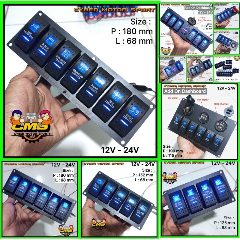 Jual Saklar mobil 12v 24v universal sakelar on off switch panel saklar ...