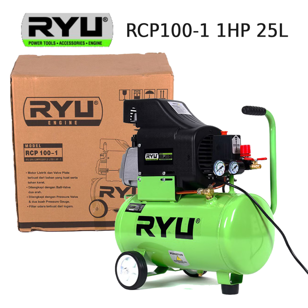 Jual RYU Kompresor RCP100-1 1Hp 25 liter RYU Compressor RCP100-1 ALAT ...