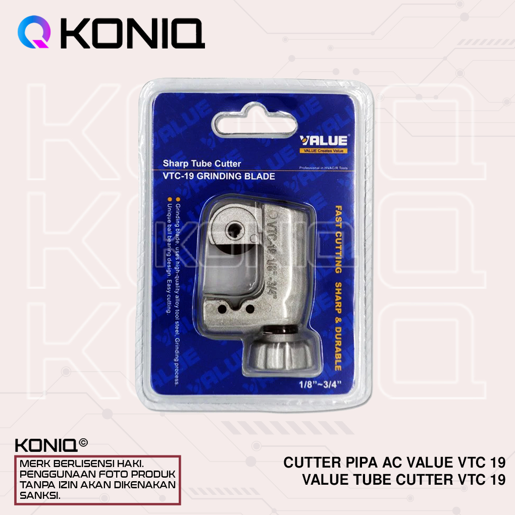 Jual Cutter Pipa AC VALUE VTC 19 Value Tube Cutter VTC 19 | Shopee ...
