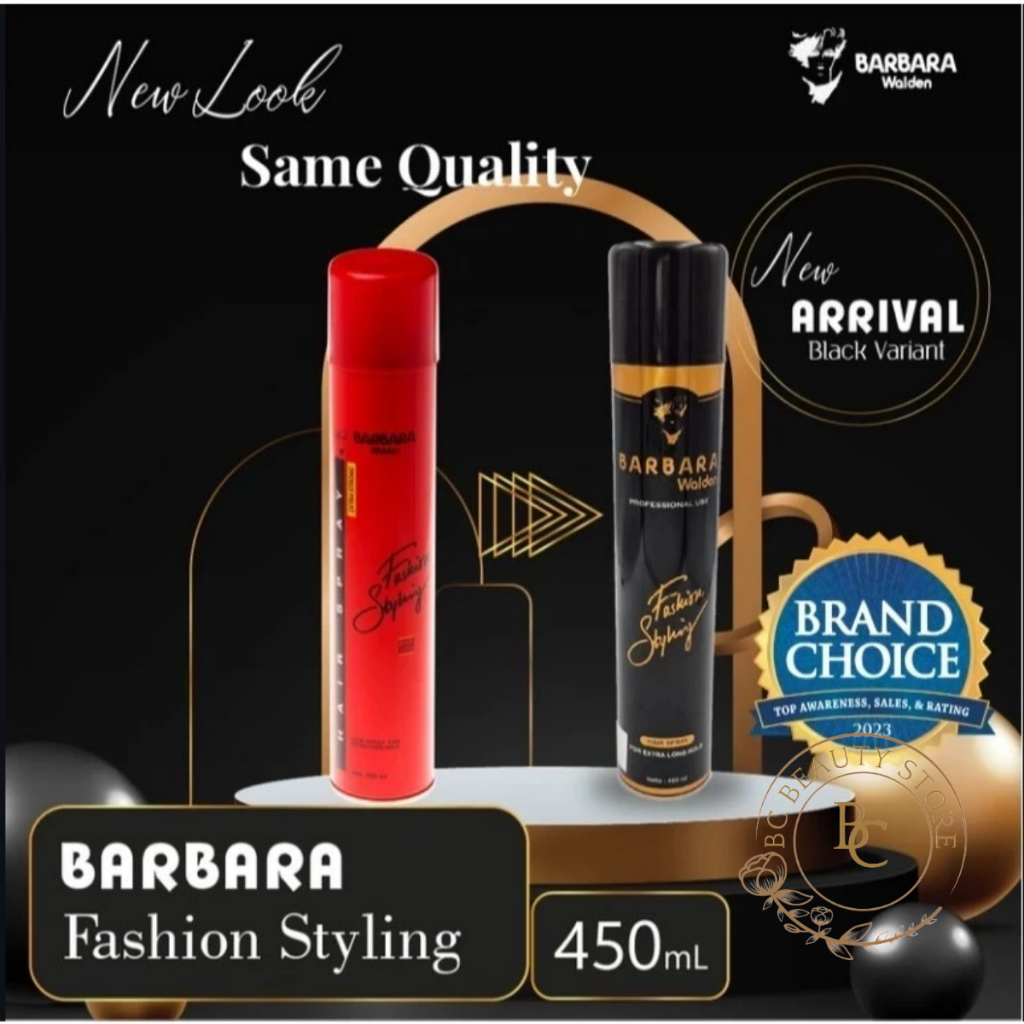 Jual Barbara Fashion Styling Hair Spray (Black Can) 450 ML | Shopee ...