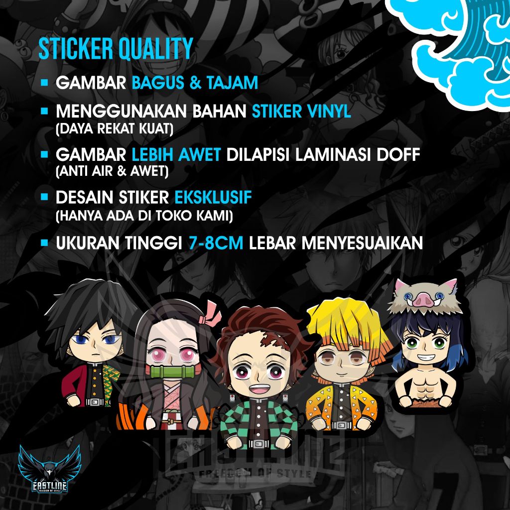 Jual Stiker Sticker Anime Kimetsu No Yaiba Demon Slayer Chibi Cute Lucu ...