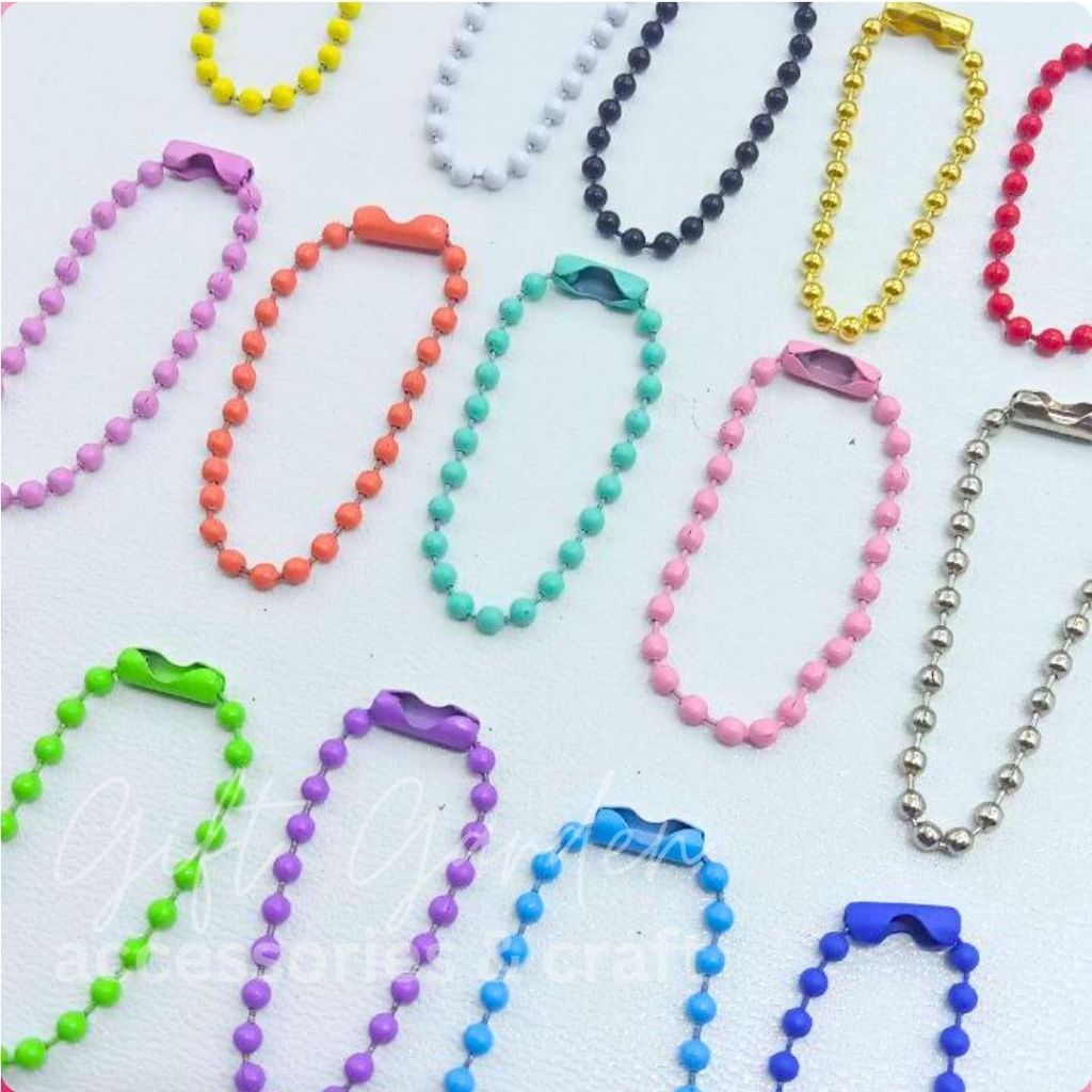 Jual Rantai lada warna (50pcs) gantungan kunci tas keychain bahan craft ...