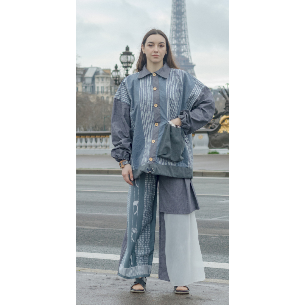 Jual SHIROSHIMA Shea Jacket Grey - Blue | Shopee Indonesia