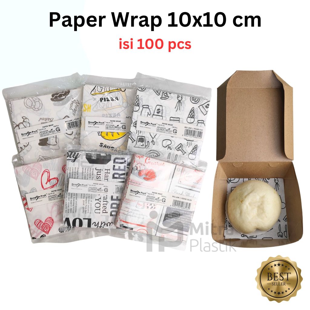 Jual Kertas Nasi Motif 10x10 cm Paper Wrap 100 pcs Printing Laminasi ...