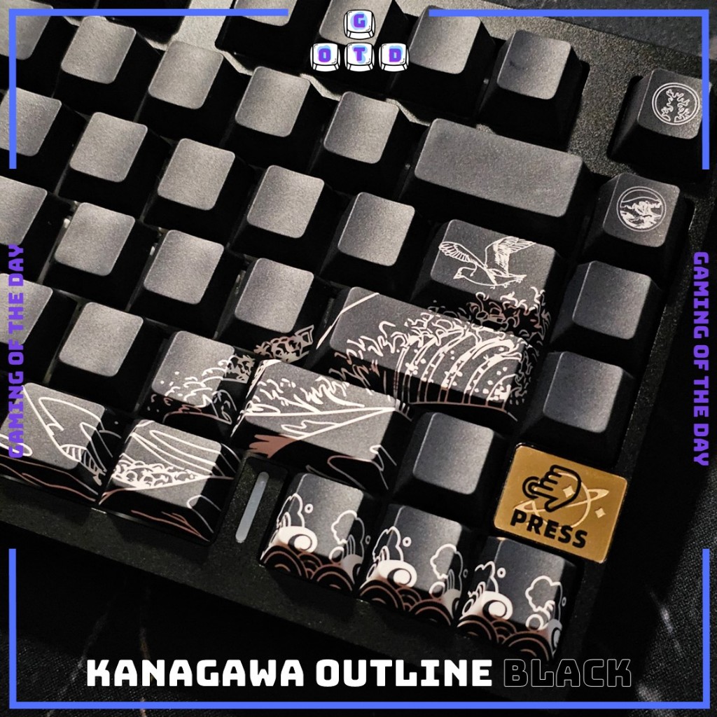 Jual Kanagawa Outline Black | Cherry Profile Keycaps | Side Print Shine ...