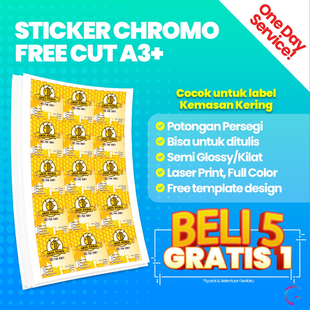 Jual Sticker Label Chromo / Kromo POTONG PERSEGI | Cetak Stiker Label ...