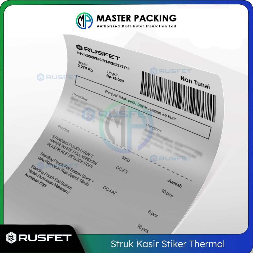 Jual Label Paper dan Stiker Thermal RUSFET / Lebel Termal Kertas ...