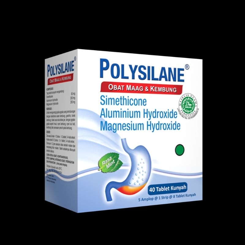 Jual POLYSILANE TABLET 5 amplop @ 1 strip @ 8 tablet/ obat maag ...