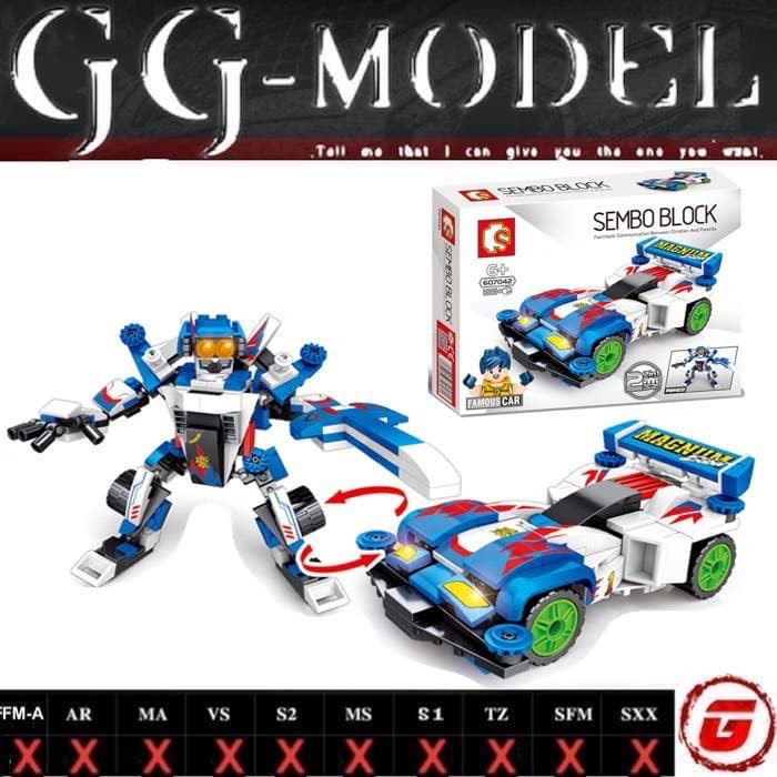 Jual REP TAMIYA SEMBO BLOCKS 2 IN 1 MINI 4WD TRANSFORMATION MAGNUM ...