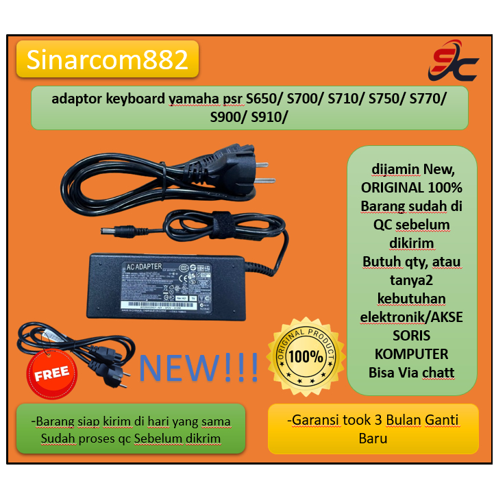 Jual Adaptor keyboard yamaha psr S650/ S700/ S710/ S750/ S770/ S900 ...