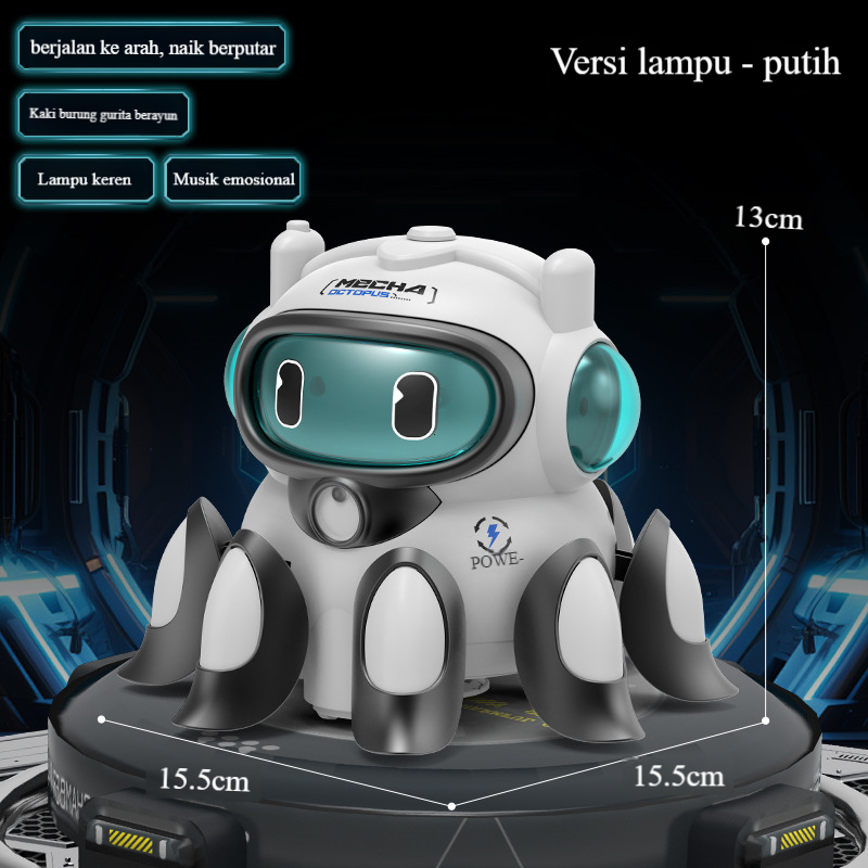 Jual Robot mekanik light boy toy, chargeable octopus semprot electric ...