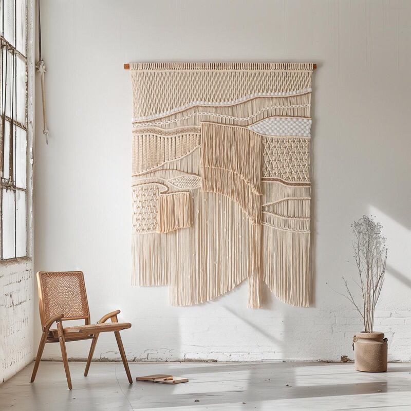 Jual Macrame Wallhanging Besar Modern Minimalis Macrame Tirai Hiasan ...