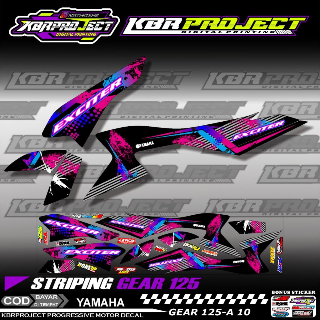 Jual GEAR 125 STIKER STRIPING PREMIUM MOTOR KEREN LIS VARIASI GEAR 125 ...