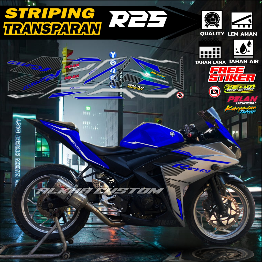 Jual STRIPING R25 OLD STIKER TRANSPARAN | Shopee Indonesia