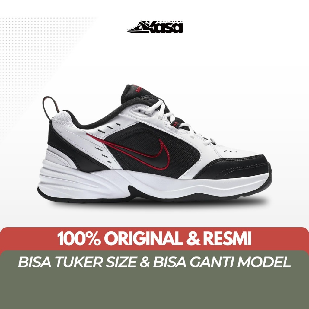 Sepatu Sneakers Pria Nike Air Monarch IV White Black Red