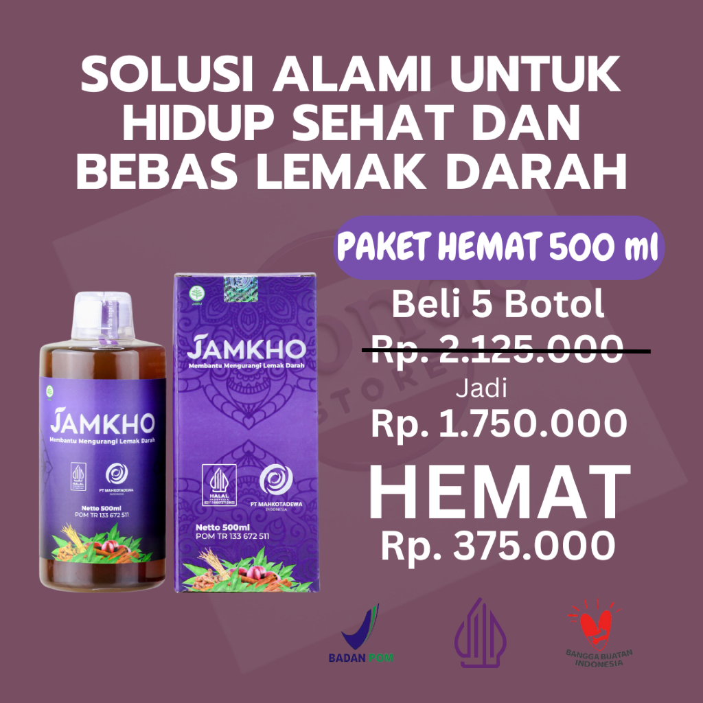 Jual Mahkotadewa Paket 5 Jamkho 500ml Jamu Kolesterol Herbal Lemak ...
