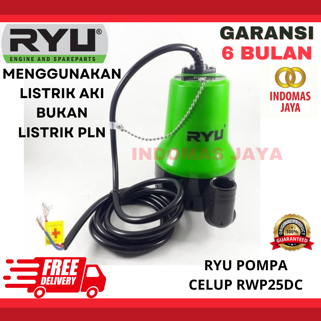 Jual Ryu Pompa Celup Air DC 12V RYU RWP25DC Kolam Submersible Pump ...