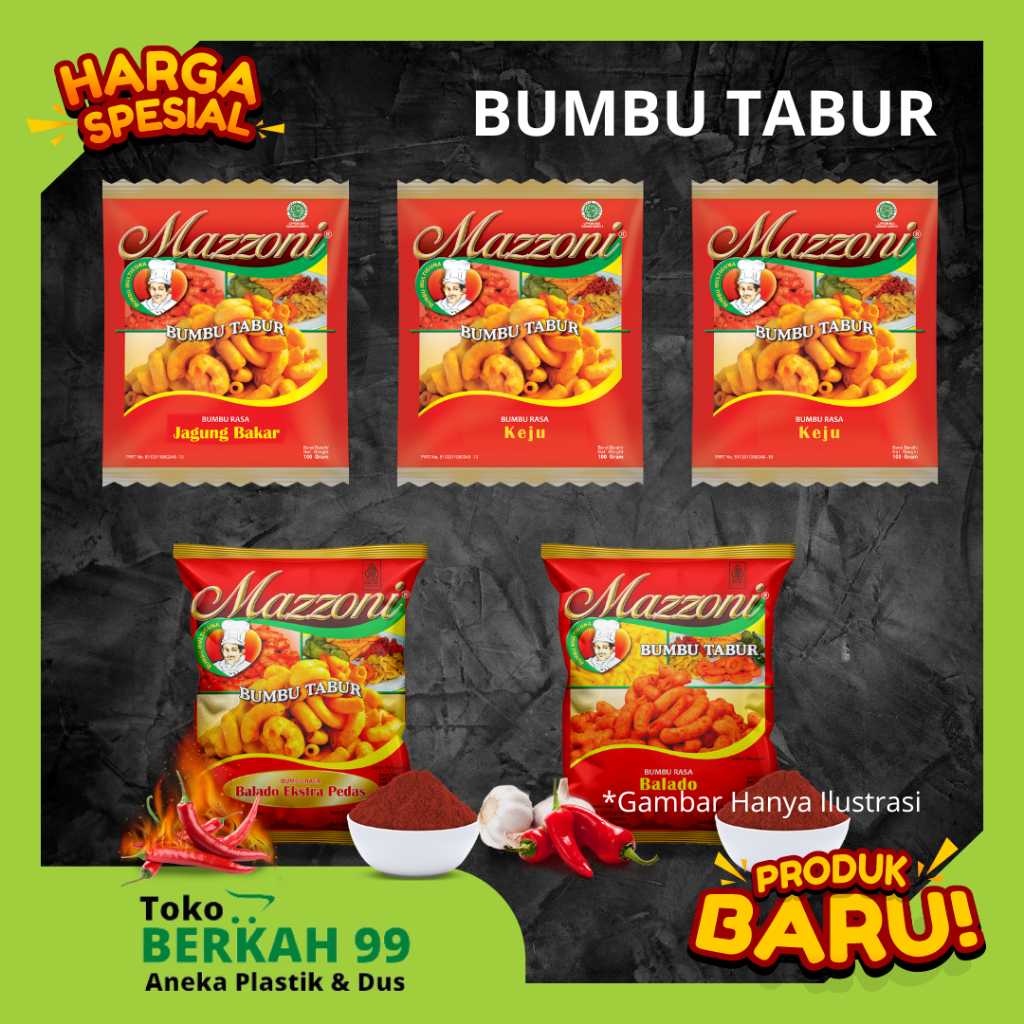 Jual mazzoni bumbu tabur berbagai rasa 100 gram | Shopee Indonesia