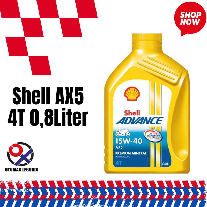 Jual Shell AX5 4T 0,8 Liter oli motor bebek 0,8 Liter | Shopee Indonesia