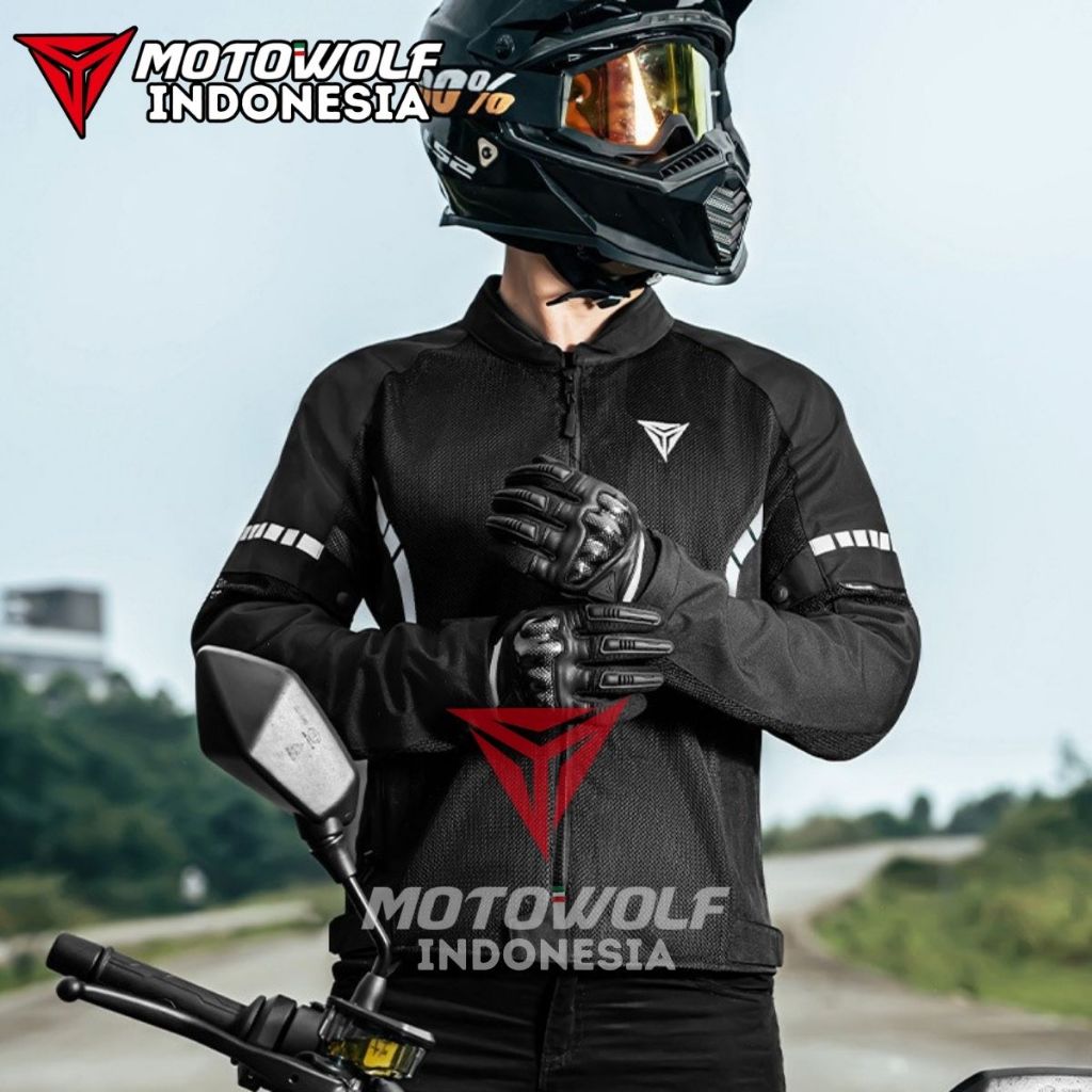 Jual Motowolf Jaket Touring Motor Mesh Plus Protector Iklim Tropis 0530
