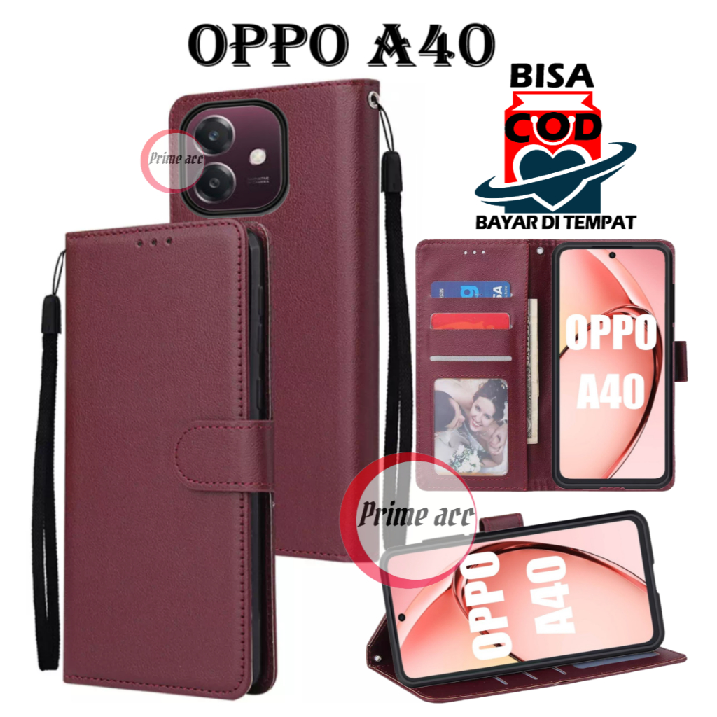 SEAHAI Leather Case For Oppo A40 4G / Oppo A40M / Oppo A60 5G, Flip