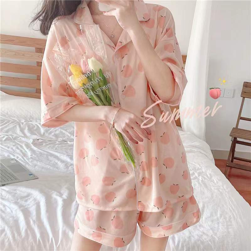 KC Ease in Ribbon Puppy Piyama Wanita Lengan Pendek Celana Pendek main image 1