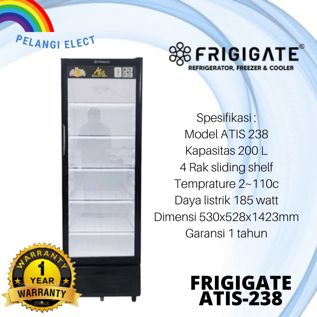 Jual SHOWCASE FRIGIGATE ATIS 238 4 RAK DISPLAY COOLER | Shopee Indonesia