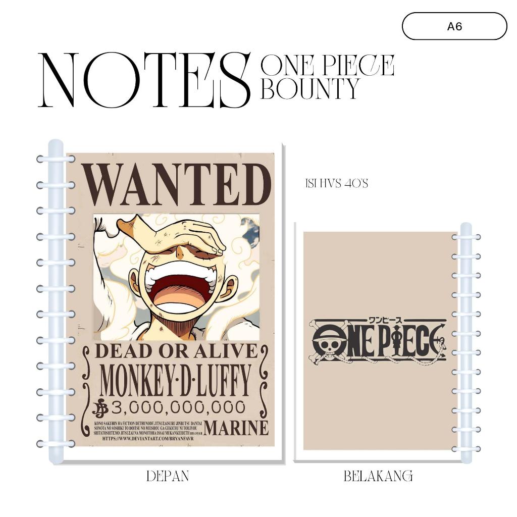 Jual A6 NOTES ONE PIECE BOUNTY (ISI 40 HVS + COVER LAMINASI 2 SISI ...