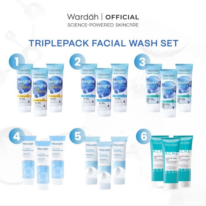 [Paket Hemat Isi 3] Wardah Facial Wash Series