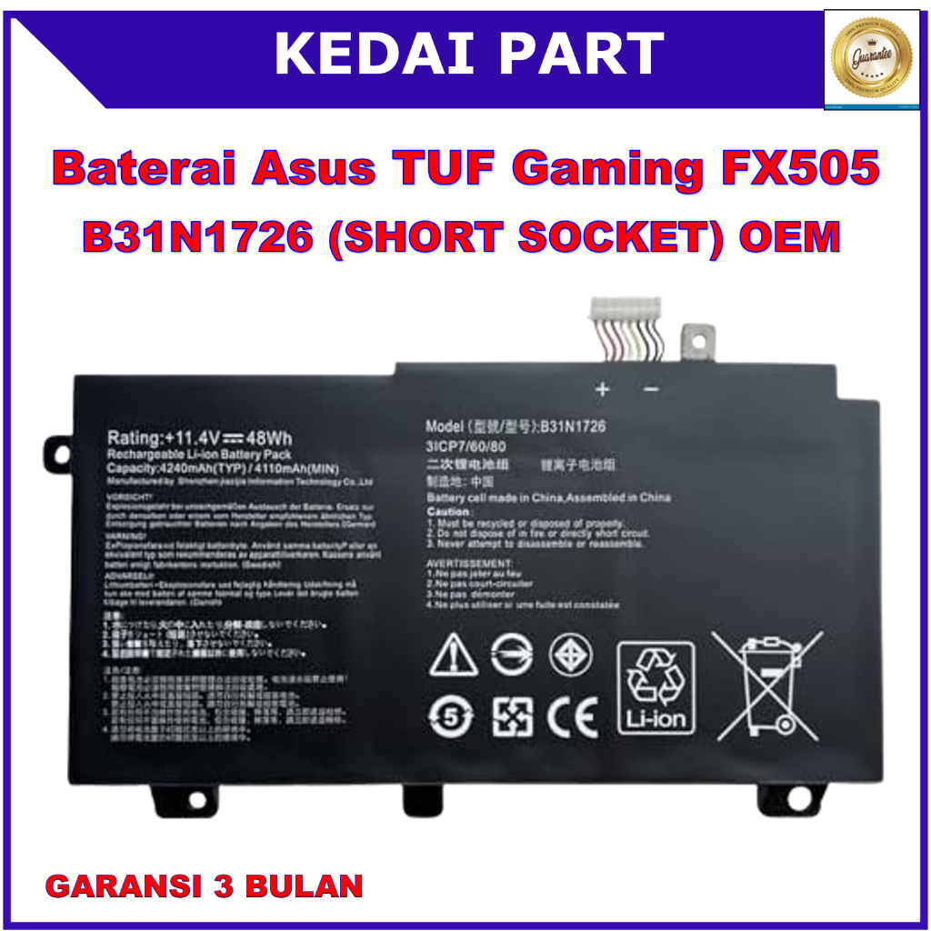 Jual Baterai Laptop Asus Tuf Gaming FX505 A15 FA506 FA506IU FA706