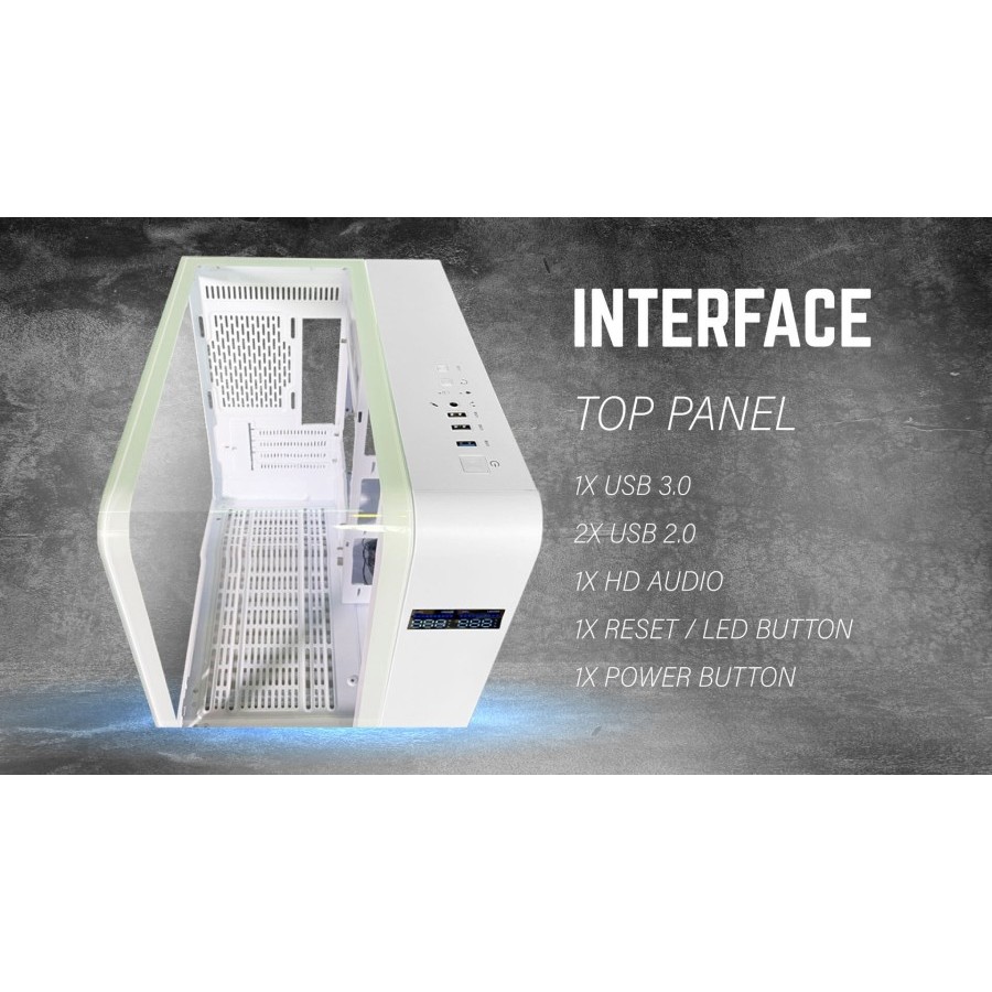 Jual CASING CUBE GAMING ATHOS - mATX Gaming Case - LED PANEL TEMPERATUR ...