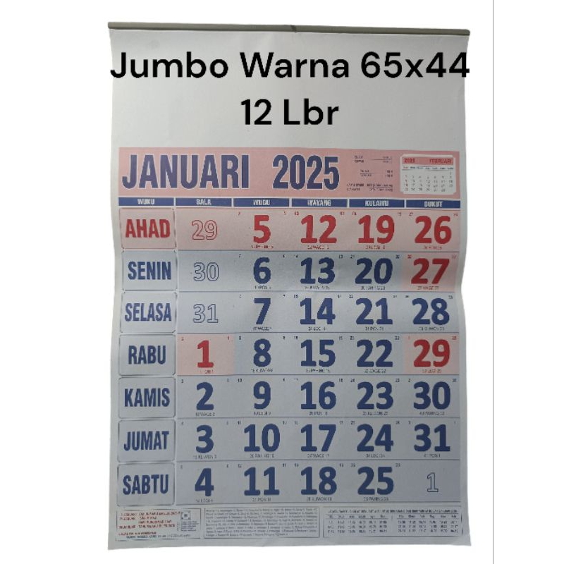 Jual Kalender Almanak 2025 Kalender Jawa 2025 Kalender Dinding 2025