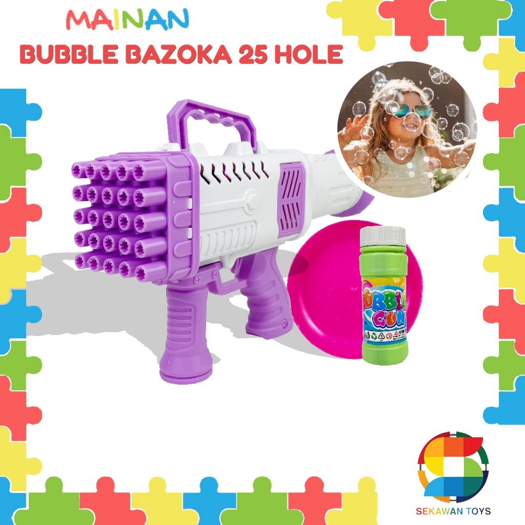 Jual Mainan Bubble Gun Bazoka 25 Hole Rocket Launcher/ Gelembung Sabu ...