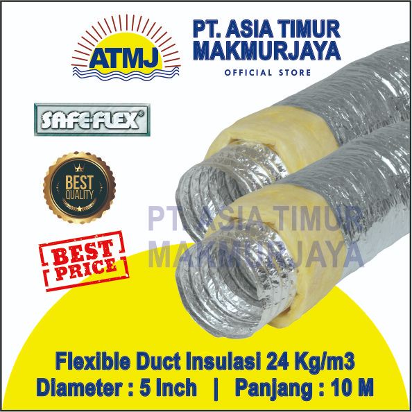 Jual Flexible Duct Merk Safe Flex Diameter 5 Inch Insulasi Glasswool ...