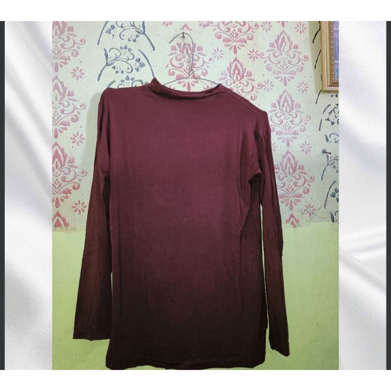Jual manset lengan panjang maroon bahan kaos | Shopee Indonesia