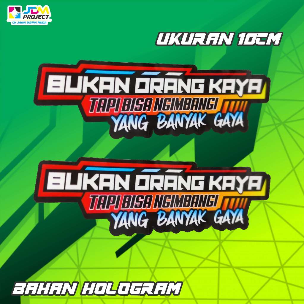 Jual stiker bukan orang kaya / stiker kata kata / stiker viral / stiker ...